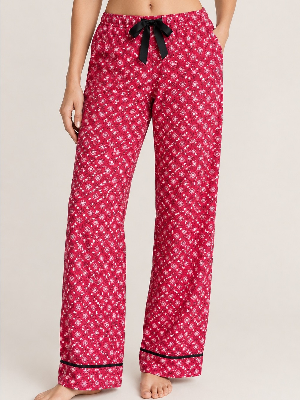 Denver Hayes Red/Pink Geometric Print Pajama Pants Small S/P Cotton